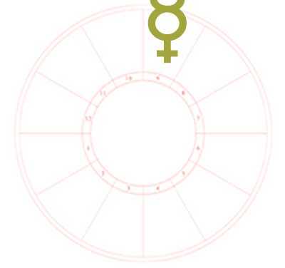 The Mercury symbol is the only element on a blank natal chart background. It sits in the ninth house of the chart.