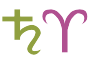 Saturn symbol next to the Aries glyph
