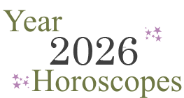 "Year 2026 Horoscope" text with purple stars